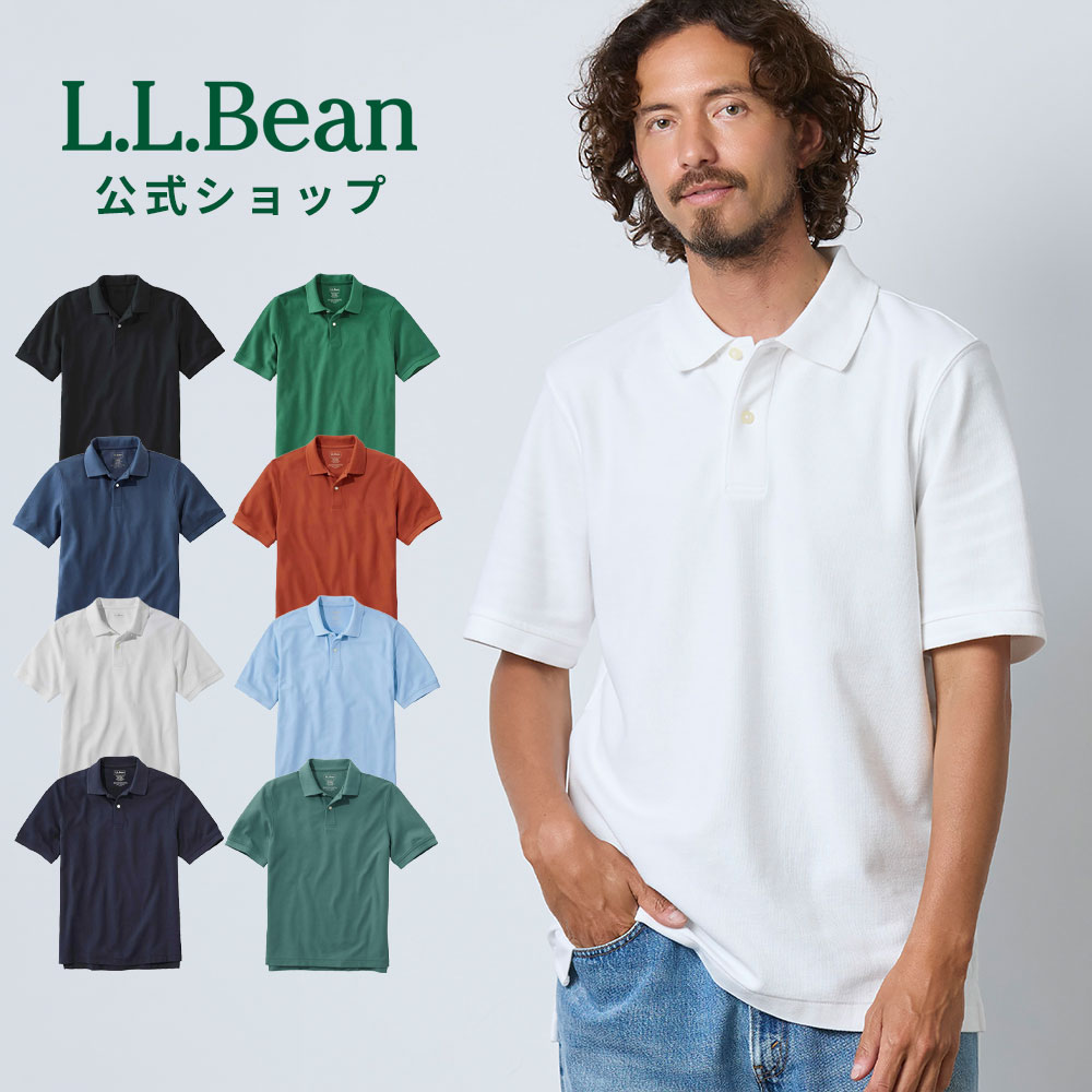 【公式】エルエルビーン プレミアム ダブル エル ポロシャツ | メンズ アウトドア ブランド 半袖 無地 防シワ l.l.bean llbean llビーン 半袖ポロシャツ 衿 襟付き 綿100 コットン トップス 春夏 シンプル ニット オフィス プレゼント