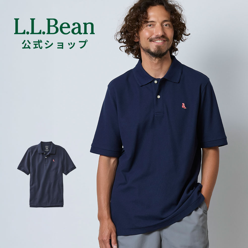 乐天商城 - 【公式】エルエルビーン プレミアム ダブル エル ポロシャツ 赤のビーン ブーツの刺繍入り | メンズ アウトドア ブランド 半袖 防シワ l.l.bean llbean llビーン 半袖ポロシャツ 衿 襟付き ロゴ入り ワンポイント 綿100 コットン llbeen 春夏 夏服 夏物 カジュアル ゴルフ