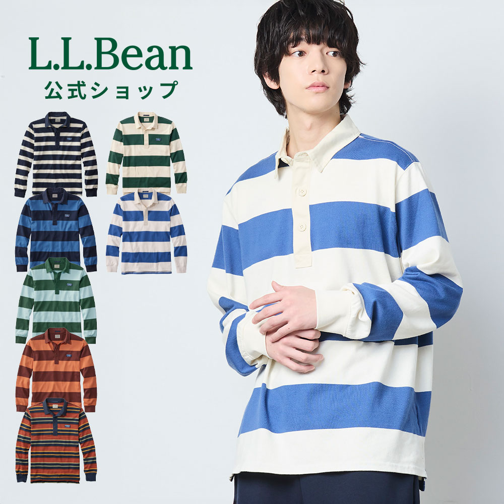 【10%OFFクーポン対象】【公式】エルエルビーン ビンテージ ソフト ラグビー ストライプ | 長袖 長袖シャツ ロンT ラグビーシャツ ラガーシャツ トップス メンズ アウトドア ブランド ボーダー ロゴ 綿100 L.L.Bean LLBean llビーン llbeen ボーダートップス