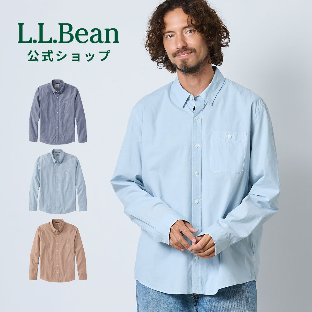 【30 OFFクーポン対象】【公式】 エルエルビーン コンフォート ストレッチ パフォーマンス シャンブレー シャツ 長袖 長袖シャツ メンズ アウトドア ブランド 無地 軽量 速乾 透湿 ストレッチ 綿 綿混 胸ポケット L.L.Bean LLBean llビーン llbeen ビジネス ワイシャツ