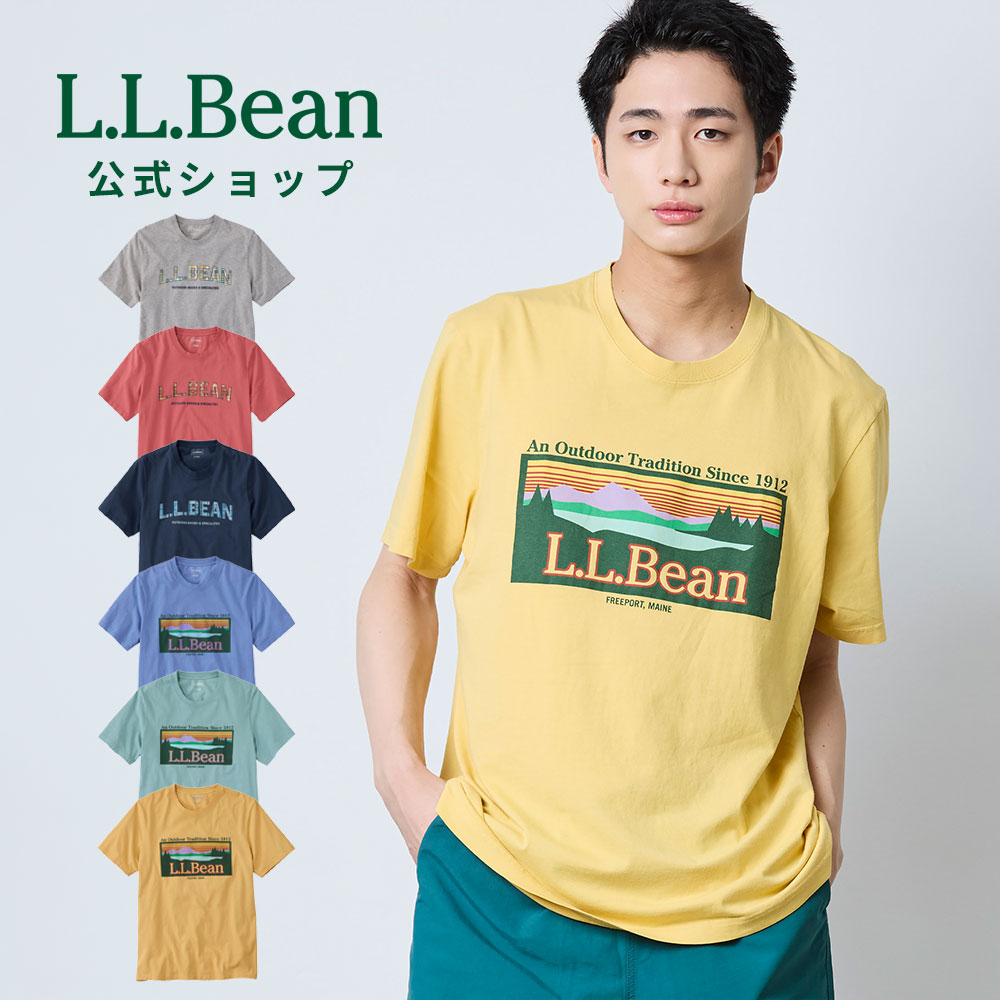 Rakuten - 【公式】 エルエルビーン サンウォッシュ ティ 半袖 グラフィック Tシャツ トップス クルーネック ティーシャツ メンズ アウトドア ブランド 綿100% コットン レトロ ロゴ チェック プリント 春 夏 アメカジ カジュアル ゆったり L.L.Bean LLBean llビーン llbeen