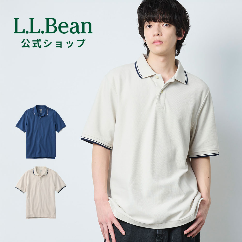 Rakuten - 【楽天スーパーSALE15%OFF】【公式】 エルエルビーン プレミアム ダブル エル ポロシャツ 半袖 ティップド 半袖ポロシャツ 襟 襟付き メンズ アウトドア ブランド 綿100% コットン ドライ 通気 ライン ライン入り スリット ゆったり 防しわ 防縮 春 夏 ビジネス ゴルフ