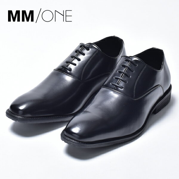 ビジネスシューズ メンズ 革靴 皮靴 おしゃれ ブランド MM/ONE エムエムワン 短靴 短ぐつ ドレスシューズ 内羽根 レースアップシューズ カジュアル フォーマル 紳士靴 結婚式 新郎 冠婚葬祭 スーツ ブラック 黒 ロングノーズ プレーントゥ 2025 秋 秋冬 冬