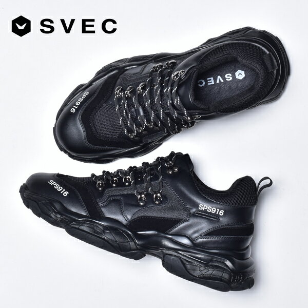 ダッドスニーカー メンズ 韓国 厚底 おしゃれ スニーカー 白 黒 ダッドシューズ カジュアルシューズ ローカット ブランド svec シュベック ブラック ホワイト 靴 くつ メンズシューズ 2023 冬 春 春夏