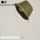 LIMONTA HATSF BS239701 ブランド BODYSONG. ボディソング バケットハット 紐付き バケット ハット 63cm レディース メンズ ユニセックス 大きめ バケハ 帽子 リモンタ ネックレス ファー おしゃれ かわいい 可愛い ブラック 黒 カーキ 国産 日本製 2024 春 春夏 夏