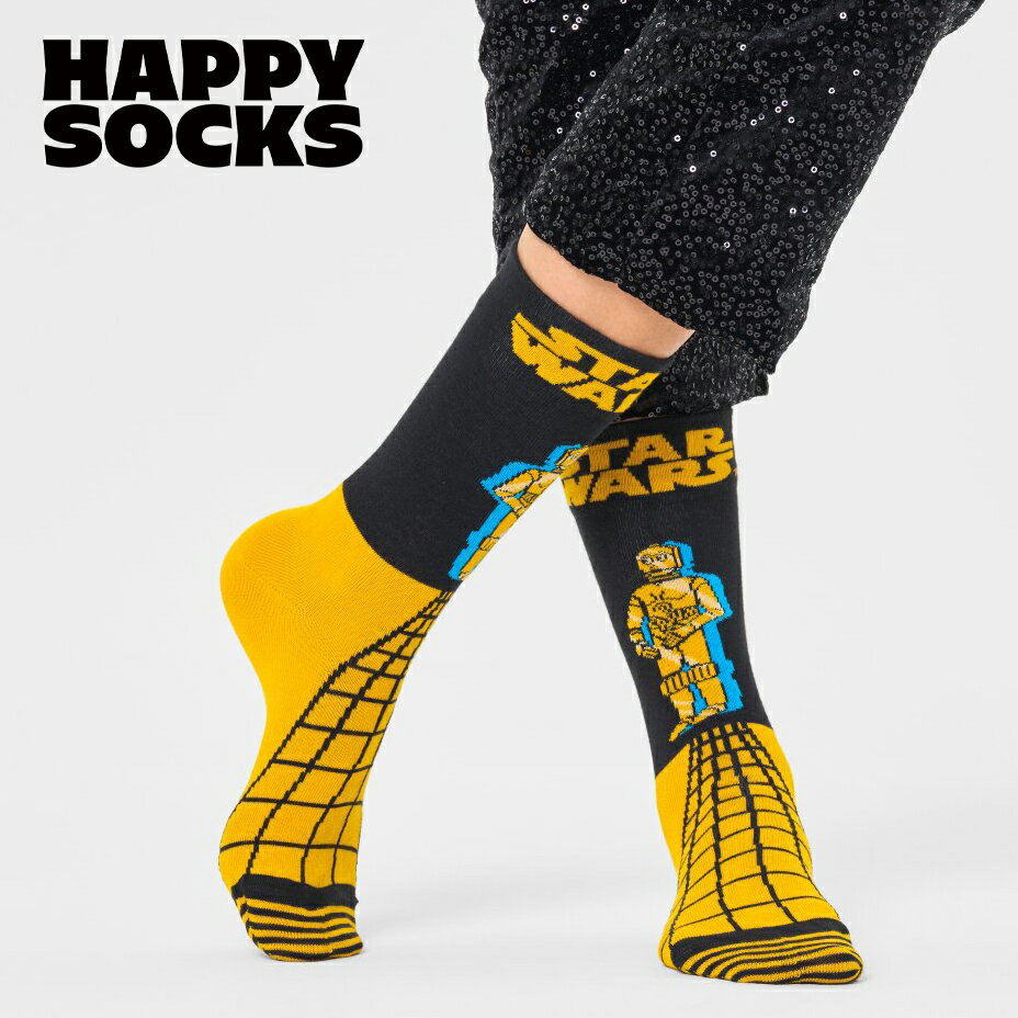 happy socks ハッピーソックス ギフト スターウォーズ Star Wars C-3PO P000273 靴下 メンズ レディース おしゃれ ブランド かわいい ビジネス ソックス スニーカー コラボ クルー丈 くつ下 可…