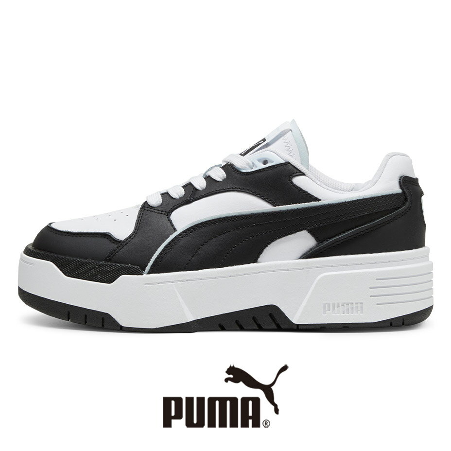 プーマ シーエー フライズ ウィメンズ puma CA. FLYZ 厚底 スニーカー レディース 厚底スニーカー おしゃれ ブランド 脚長 ローカット ローカットスニーカー コート ローテク レザー 本革 プーマブラック 黒 プーマホワイト 白 靴 シューズ 395246 2025 冬 春 春夏