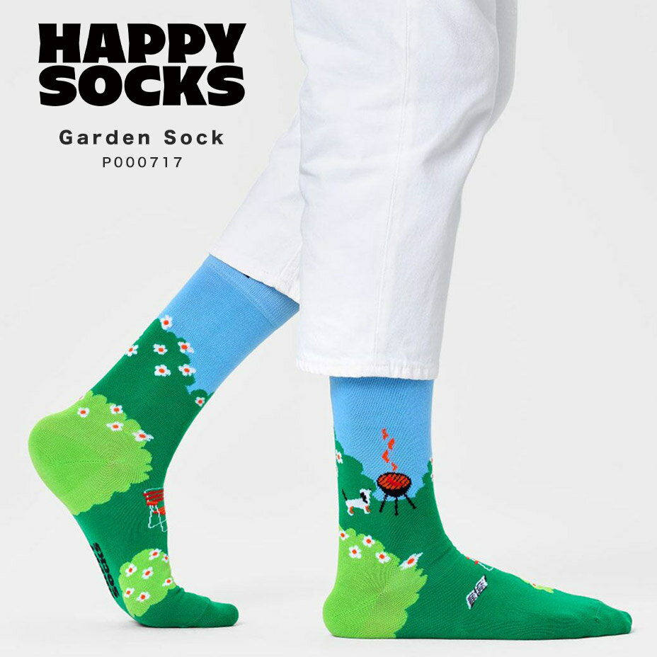 ハッピーソックス 靴下 レディース happy socks ハッピーソックス 靴下 レディース メンズ おしゃれ ブランド かわいい クルー丈 ミドル丈 ソックス くつ下 可愛い 綿 コットン 綿混 カジュアル ビジネス 派手 総柄 Garden Sock P000717 2024 春 春夏 夏