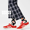 happy socks ハッピーソックス 靴下 レディース メンズ おしゃれ ブランド かわいい クルー丈 ミドル丈 ソックス くつ下 可愛い 綿 コットン 綿混 カジュアル ビジネス 派手 総柄 ブラック 黒 Sunny Side Up Sock P000753 2024 春 春夏 夏