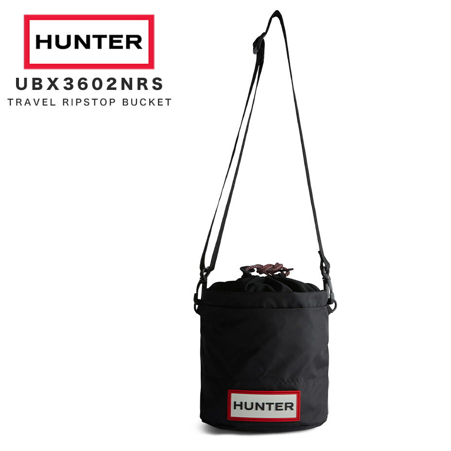 TRAVEL RIPSTOP BUCKET UBX3602NRS トラベル リッピストップ バケット HUNTER ハンター ブランド バケットバッグ 巾着 バック バッグ メンズ レディース バケツバッグ ドロスト ショルダーバッグ 斜めがけ 肩掛け 小さめ おしゃれ 耐水 ブラック 黒 鞄 2024 春 春夏 夏