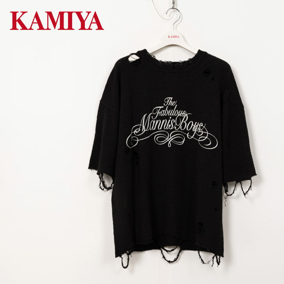 Distressed Big Knit T-Shirt KAMIYA カミヤ G14TS074 ニットtシャツ tシャツ メンズ レディース 半袖 ニット おし...