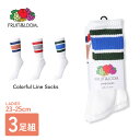 FRUIT OF THE LOOM フルーツオブザルーム ソックス 靴下 レディース ライン 入り ラインソックス 3足 3p 3足組 3Pソックス セット クルー丈 リブ リブソックス パイル 無地 ロゴ おしゃれ くつ下 ホワイト 白 ギフト プレゼント 誕生日 2025 春 春夏 夏