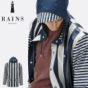 レインズ RAINS LTD JACKET レインコート 防水 ロングジャケット ロングコート フーディー ストライプ ホワイト × ネイビー 白 紺 青 紳士 婦人 メンズ レディース 北欧 インポートブランド 新商品 雨用 梅雨 レインウェア レイングッズおしゃれ おしゃれ 2024 春 春夏 夏