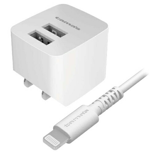 コンセントチャージャー 2.4A Lightningケーブル 2m TA62UL20W多摩電子工業