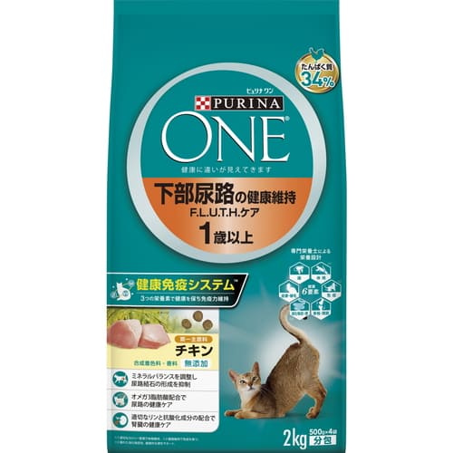 乐天商城 - ピュリナワンキャット 下部尿路の健康維持 F.L.U.T.H.ケア 1歳以上 チキン 2kgピュリナワン キャット 猫 ネコ ドライ かりかり 総合栄養食 フード 下部尿路 尿路 pH