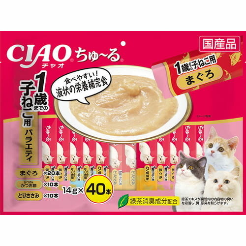 樂天商城 - CIAO ちゅ?る 1歳までの子猫用バラエティ 14g×40本いなば INABA 猫 ちゅ?る ちゅーる おやつ