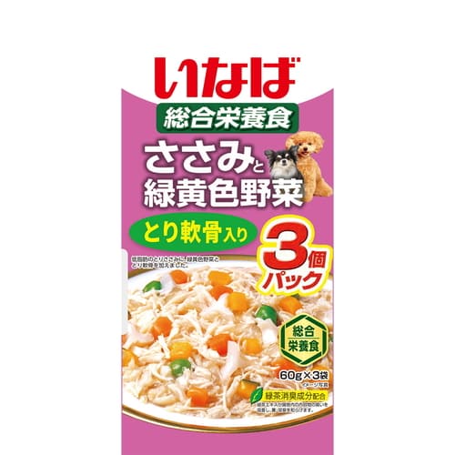 Rakuten - いなば ささみと緑黄色野菜 とり軟骨入り 60g×3袋いなば INABA チャオ 猫 総合栄養食 ウェットフード ウェット フード パウチ【28H限定】店内ポイント10倍★4日20時〜5日23:59迄