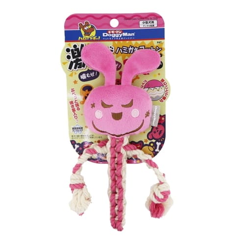 激遊びハミガキコットン うさっち SS 1個ドギーマン 犬 おもちゃ デンタル玩具 ぬいぐるみ ロープ