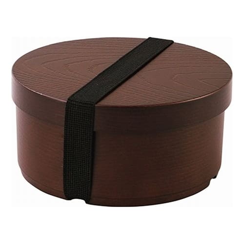 曲げわっぱ風弁当箱丸型茶TW-06...