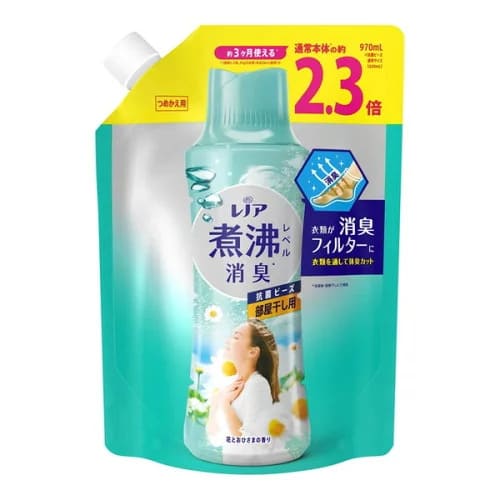 P&G レノア 煮沸レベル 消臭 抗菌ビーズ 部屋干し 花とおひさまの香り つめかえ用 特大 970ml