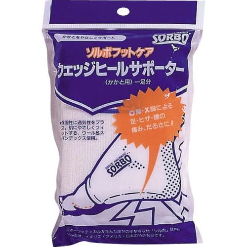広告文責・販売事業者名:株式会社ビューティーサイエンスTEL 050-5536-7827商品名 ソルボウェッジヒールサポーター オフホワイト 63416・L 内容量 1足 商品詳細 O脚・X脚によるかかとの傾きを、外・内側の厚さを変えたソルボウェッジパッドがサポート。 サイズ L：25.0cm～27.0cm 材質 アクリル・ポリウレタン 使用方法 素足に使用します。 O脚の人は足の外側に厚い方をX脚の人は足の内側に厚い方をフィットさせます。 かかとの位置にしっかり合せてください。 洗濯方法：手洗い 備考 ※効果には個人差があります。 すべての方に効果を保証するものではありません。 ※パッケージデザイン等は予告なく変更されることがあります。 ※メーカー都合により商品のリニューアル・変更及び原産国の変更がある場合があります。 区分 雑貨 製造国・原産国 日本 発売元・販売元 三進興産 JANコード 4961928634165