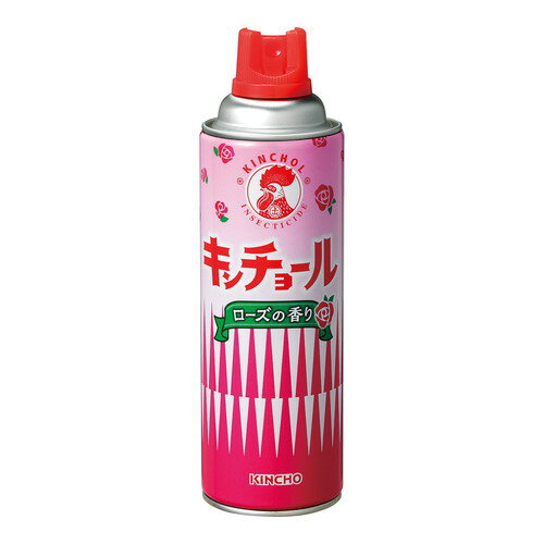 商品名 キンチョール 450mL ローズの香り 防除用医薬部外品 内容量 450mL 商品説明 ●殺虫スプレーの定番、ハエ蚊退治にキンチョール！●ハエや蚊はもちろん、ゴキブリ、マダニなど色々な虫を駆除します。●ジェットタイプより3倍長持ちのエコタイプです。(メーカー当社同容量比)●ほのかなローズの香り●防除用医薬部外品【販売名】キンチョール11※メーカーの都合により、パッケージ・仕様等は予告なく変更になる場合がございます。 成分 有効成分：ピレスロイド(d-T80-フタルスリン0.375w/v%、d-T80-レスメトリン0.050w/v%)その他の成分：香料、ケロシン(灯油)、LPG、DME 規格概要 【効能】ハエ成虫、蚊成虫、ゴキブリ、ノミ、トコジラミ(ナンキンムシ)、イエダニ、マダニの駆除【使用方法】・空間噴射：室内のハエ成虫、蚊成虫には閉切って6畳あたり約5秒間噴射してください。・直接噴射：ハエ成虫、蚊成虫、ゴキブリ、ノミ、トコジラミ(ナンキンムシ)、イエダニ、マダニには直接噴射してください。 サイズ 個装サイズ(幅×奥行×高さ)：65×65×219mm 注意事項 【使用上の注意】＜してはいけないこと＞・人体に向かって噴射しないこと。また、噴霧粒子を直接吸入しないこと。＜相談すること＞・万一、身体に異常を感じたときは、本品がピレスロイド系の殺虫剤であることを医師に告げて、直ちに診療を受けること。・今までに薬や化粧品などによるアレルギー症状(例えば発疹・発赤、かゆみ、かぶれなど)を起こしたことのある人、喘息の症状がある人などは使用前に医師又は薬剤師に相談すること。＜その他の注意＞・定められた使用方法を守ること。・噴射中は噴射する人以外の人の入室を避け、噴射後は室内の空気が外気と入れ換わってから、入室すること。・薬剤が皮膚についたときは、石けんと水でよく洗うこと。目に入ったときは、直ちに水でよく洗い流すこと。・皮膚、目、飲食物、食器、おもちゃ、ペット類(観賞魚、水性生物、虫、小鳥など)、飼料、植物、貴重品、美術品、楽器、電気製品、繊維製品などにかからないようにすること。・塗装面、プラスチック、家具、建材、繊維製品、石材などに薬剤が付着した場合、変色、変形の恐れがあるので注意すること。・本剤使用後、乾くまでの間は滑りやすくなっているので、注意すること。【保管及び取り扱い上の注意】・夏場の車内、ファンヒーターなどの周囲を避け、子供の手の届かない涼しいところに保管すること。・水まわりや湿気の多いところは、缶が錆びて破裂する危険があるので置かないこと。【廃棄の方法】捨てるときは、火気のない通気性のある屋外で、ガス抜きボタンを利用するか、噴射音が消えるまでガスを抜き、地域の規則に従って捨てること。＜便利なガス抜きボタン付き＞・10円硬貨と同サイズのコインをボタン上部のガイドの下に差込むとボタンがロックされ、廃棄時にガス抜きができます。・火気のない屋外で人や植物等にかからないよう行ってください。・大量に使い残した缶の廃棄方法は大日本除虫菊株式会社お客様相談室にお問い合わせください。【火気と高温に注意】高圧ガスを使用した可燃性の製品であり、危険なため、下記の注意を守ること。(1)炎や火気の近くで使用しないこと。(2)火気を使用している室内で大量に使用しないこと。(3)高温にすると破裂の危険があるため、直射日光の当たる所や火気等の近くなど温度が40度以上となる所に置かないこと。(4)火の中に入れないこと。(5)使い切って捨てること。高圧ガス：LPG、DME 備考 ※パッケージデザイン等は予告なく変更されることがあります。 ※メーカー都合により商品のリニューアル・変更及び原産国の変更がある場合があります。 区分 防除用医薬部外品 製造国・原産国 日本 製造販売元 大日本除虫菊 JANコード 4987115100923 広告文責・販売事業者名:株式会社ビューティーサイエンス TEL 050-5536-7827