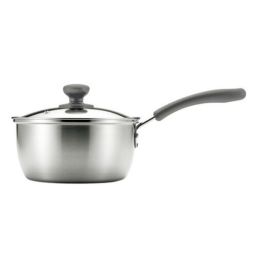 パール金属 モノクロ ステンレス製ガラス蓋付 片手鍋 18cm鍋 なべ