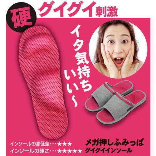 メガ押しふみっぱ グリーン健康サンダル 足つぼスリッパ ルームシューズ マッサー...
