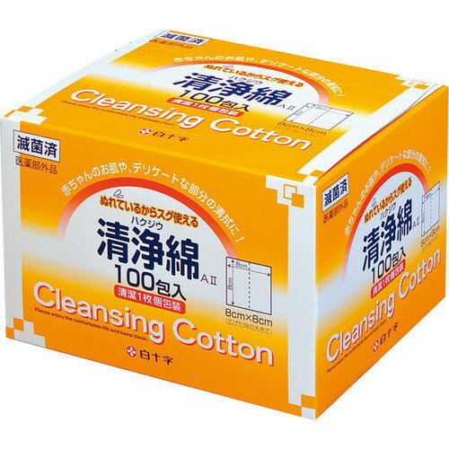 樂天商城 - ハクジウ 清浄綿 A2 100包入 医薬部外品白十字