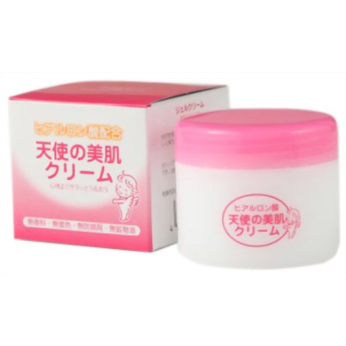 商品名 天使の美肌クリーム 80g 商品詳細 内容量：80g※サラッとしているのにしっとり保湿、ヒアルロン酸・植物性スクワラン配合の美肌クリームです。 商品説明 「天使の美肌クリーム 80g」は、サラッとしているのにしっとり保湿、ヒアルロン酸・植物性スクワラン配合の美肌クリームです。しっとり潤うのにサラッとした使い心地で、ベタつかずにお肌をみずみずしく保ちます。防腐剤、アルコール、香料、着色料など不使用。デリケートなお肌の方でもお使いいただけます。 使用上の注意 ・お肌に合わないときはご使用をおやめ下さい。・傷、はれもの、しっしんなどがある部位いはお使いにならないで下さい。・開封後はお早めにお使い下さい。・使用後は蓋を閉め、極端に高温または低温の場所、直射日光の当たる所、乳幼児の手の届く所には置かないで下さい。・目に入った時は、直ちに洗い流して下さい。 成分 水、グリセリン、スクワラン、尿素、カプリン酸グリセリル、ラウリン酸ポリグリセリル-2、ラウリン酸ポリグリセリル-10、カルボマー、水酸化K 使用方法 湯上りのお肌に。水分を閉じ込めて保湿効果を持続できます。乾燥肌のお手入れや、カサカサしがちなひげそり後の男性の肌にもご利用いただけます。 使用上の注意 ●お肌に合わないときはご使用をおやめ下さい。●傷、はれもの、しっしんなどがある部位にはお使いにならないで下さい。●開封後はお早めにお使い下さい。●使用後は蓋を閉め、極端に高温または低温の場所、直射日光の当たる所、乳幼児の手の届く所には置かないで下さい。●目に入った時は、直ちに洗い流して下さい。 成分 水、グリセリン、ペンチレングリコール、スクワラン、ヒアルロン酸Na、尿素、カプリン酸グリセリル、ラウリン酸ポリグリセリル-2、ラウリン酸ポリグリセリル-10、カルボマー、水酸化K 原産国 日本 お問い合わせ先 大明化学工業株式会社0120-666-843 (土日祝日を除く 9：00-18：00) JANコード 4961743090276 製造販売元 大明化学工業 化粧品 &gt; 配合成分別 &gt; ヒアルロン酸 &gt; 天使の美肌クリーム 80g広告文責・販売事業者名:株式会社ビューティーサイエンスTEL 050-5536-7827※一部成分記載省略あり※メーカー名・原産国：パッケージ裏に記載。※区分：化粧品