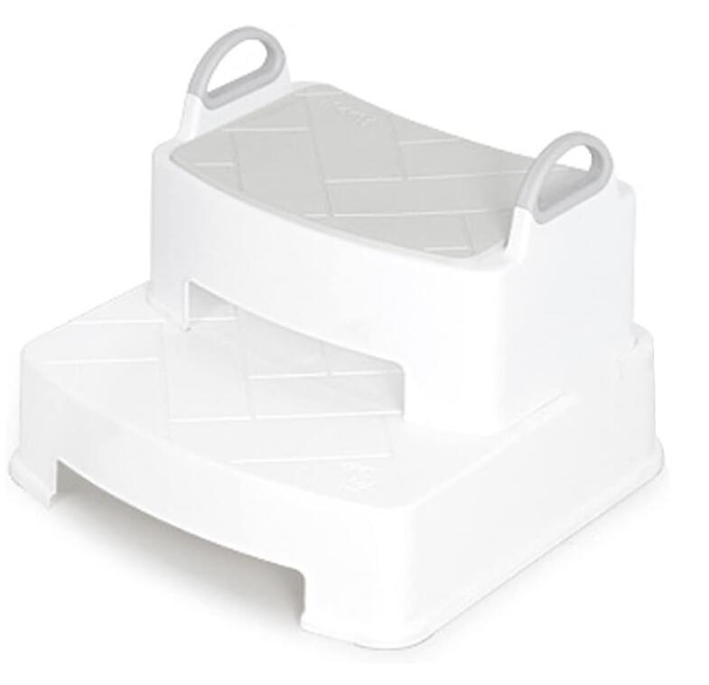 [送料無料] iFam ヘリンボーンハンドル付きステップスツール ホワイト