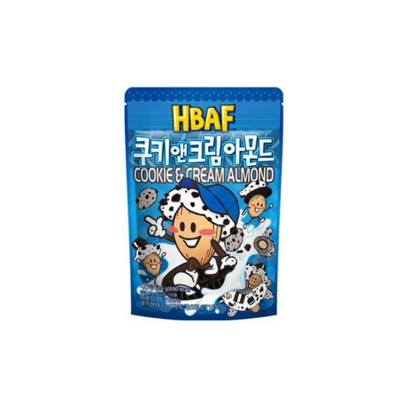 LOA STOREの[送料無料] HBAF バフ クッキーアンドクリーム味 アーモンド 120gx6個 携帯しやすいジップロックに入れました｜アングル2