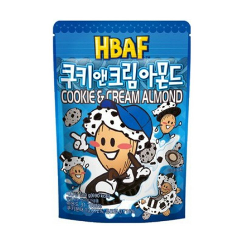 LOA STOREの[送料無料] HBAF バフ クッキーアンドクリーム味 アーモンド 120gx6個 携帯しやすいジップロックに入れました｜アングル3