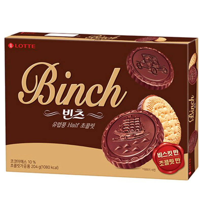 LOA STOREの[送料無料] lottewellfood Binch 204g x 2個片面はチョコレート片面はクッキーの調和したおやつ｜アングル2