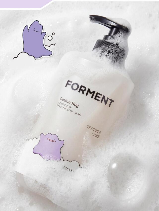 [送料無料] FORMENT フォーメント アクネ フレグランスシャワー ポケモンエディション コットンハグ 500ml（＋ボディウォッシュ 旅行用 30ml） ギフト プレゼント 3