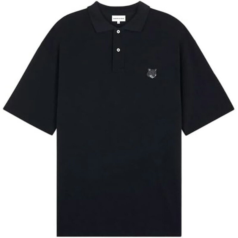 乐天商城 - [送料無料] MAISON KITSUNE メゾンキツネ ボールド フォックス ヘッド パッチ オーバーサイズ ポロ Tシャツ MM00202KJ7010