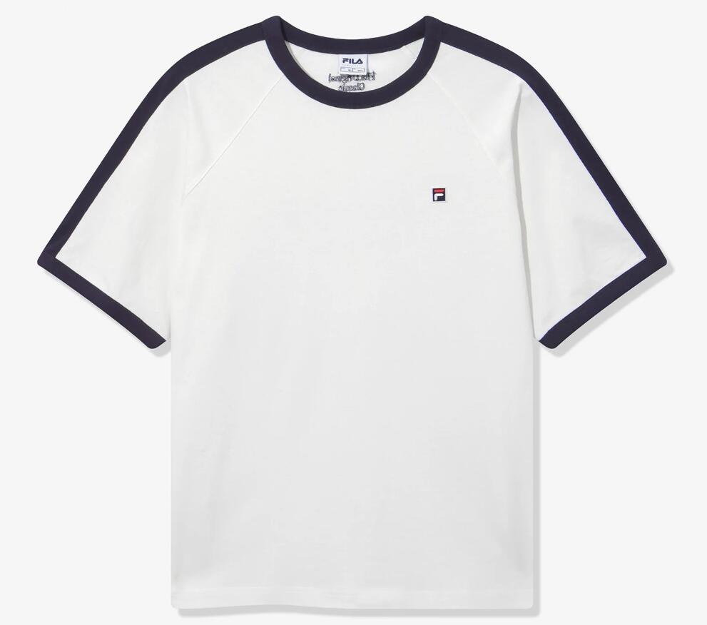 乐天商城 - [送料無料] FILA フィラ Tシャツ 半袖 春 夏 リンガー トラック 半袖Tシャツ 無地 ブランド ワンポイント ロゴ刺繍 韓国 おしゃれ カジュアル シンプル トップス 大きいサイズ S M L LL 3L