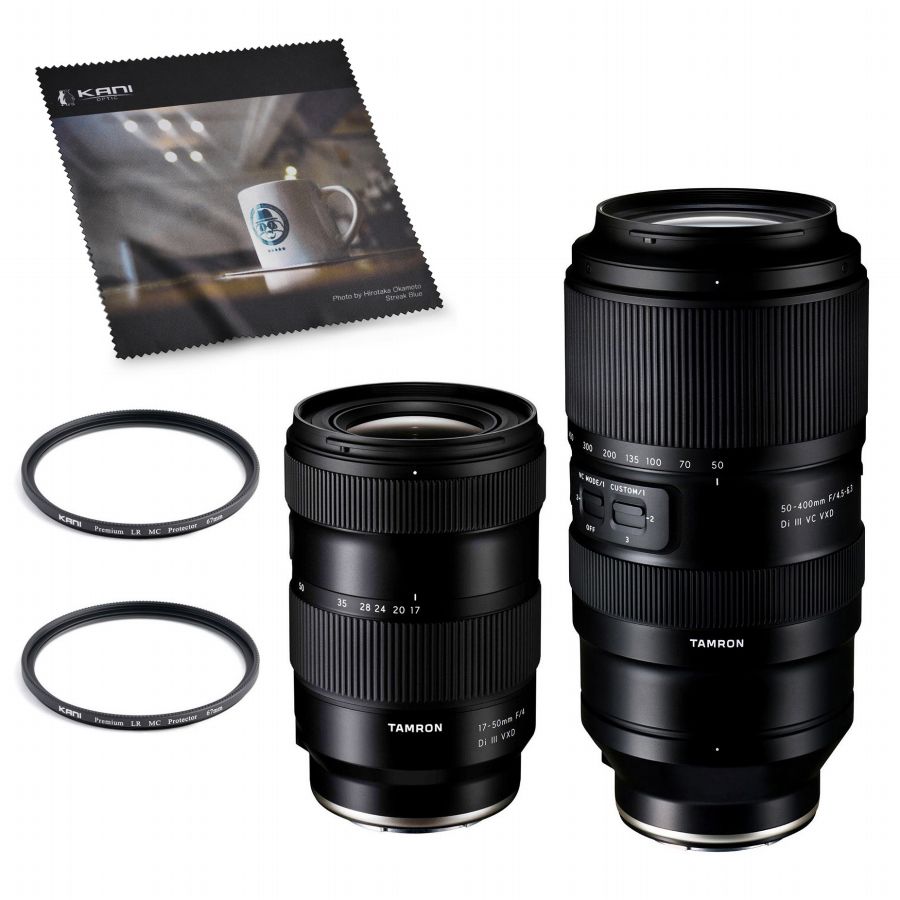 TAMRON (タムロン) 17-50mm / 50-400mm レンズ2本 プレミアムプロテクター2枚 セット / Sony Eマウント 35mmフルサイズ 交換レンズ