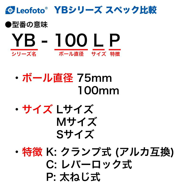 Leofoto (レオフォト) YB-100MK アルカスイス互換 100mmハーフボール