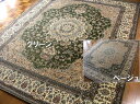 古典ペルシャ絨毯柄/サウジアラビア製モケット織絨毯ラグ200×250cm約3畳 ベージュ/グリーン/室内