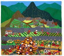 【納期約2週間】ペルー タペストリ 「マチュピチュ農園」ウール ハンドメイド飾り/古代インカ帝国 マチュ ピチュ アルパカ ナスカ