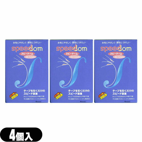 ◆(ネコポス送料無料) (スピード装着テープ式)(男性向け避妊用コンドーム)ジャパンメディカル スピードーム500(Speedom)(4個入り) x3個セット(計12個)