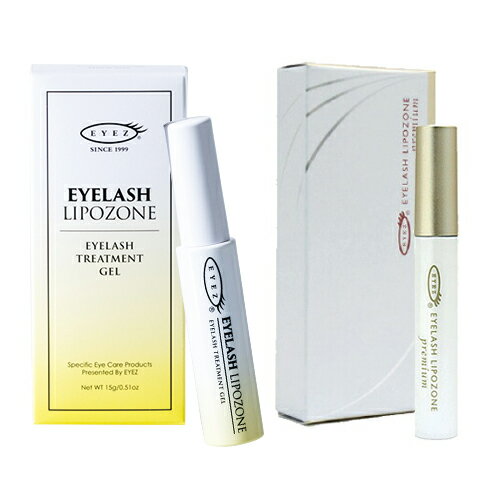 (まつげ美容液)EYELASH LIPOZONE_アイラッシュリポゾーン 15g + アイラッシュリポゾーン プレミアム (EYELASH LIPOZONE premium) 7mLセット - まつ毛1本1本をコーティングし弾力とハリを与えます【smtb-s】