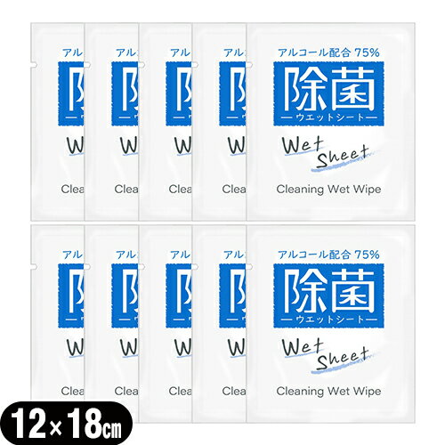 (メール便(日本郵便) ポスト投函 送料無料)(ホテルアメニティ)業務用使い捨てアルコール配合ウェットシート(おてふき)x10個 セット - 除菌シート。アルコール濃度75%、携帯に便利な個包装タイプ。Cleaning Wet Wipe!【smtb-s】