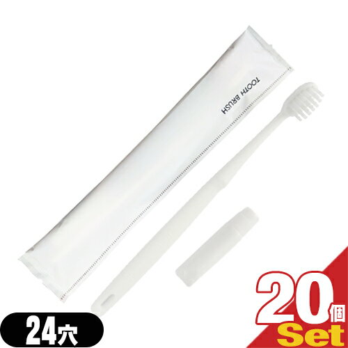 (最強翌日配送 ネコポス送料無料)(ホテルアメニティ)(個包装)日本製 使い捨て 歯ブラシセット 24穴 ハミガキ粉チューブ付き3g x20本