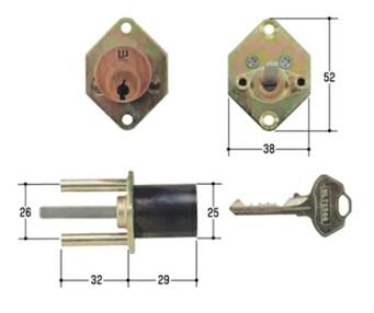 WEST　・WCY-50　・WCY-50D(916-G5552 BO）　キー3本付き　取替用シリンダー