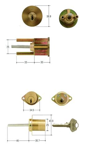Rakuten - WEST　WCY-56・WCY-56D(916GS600G5500同一GO)2個同一　取替用シリンダー　キー3本付き