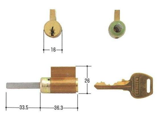 WEST　WCY-62キー3本付き　取替用シリンダー
