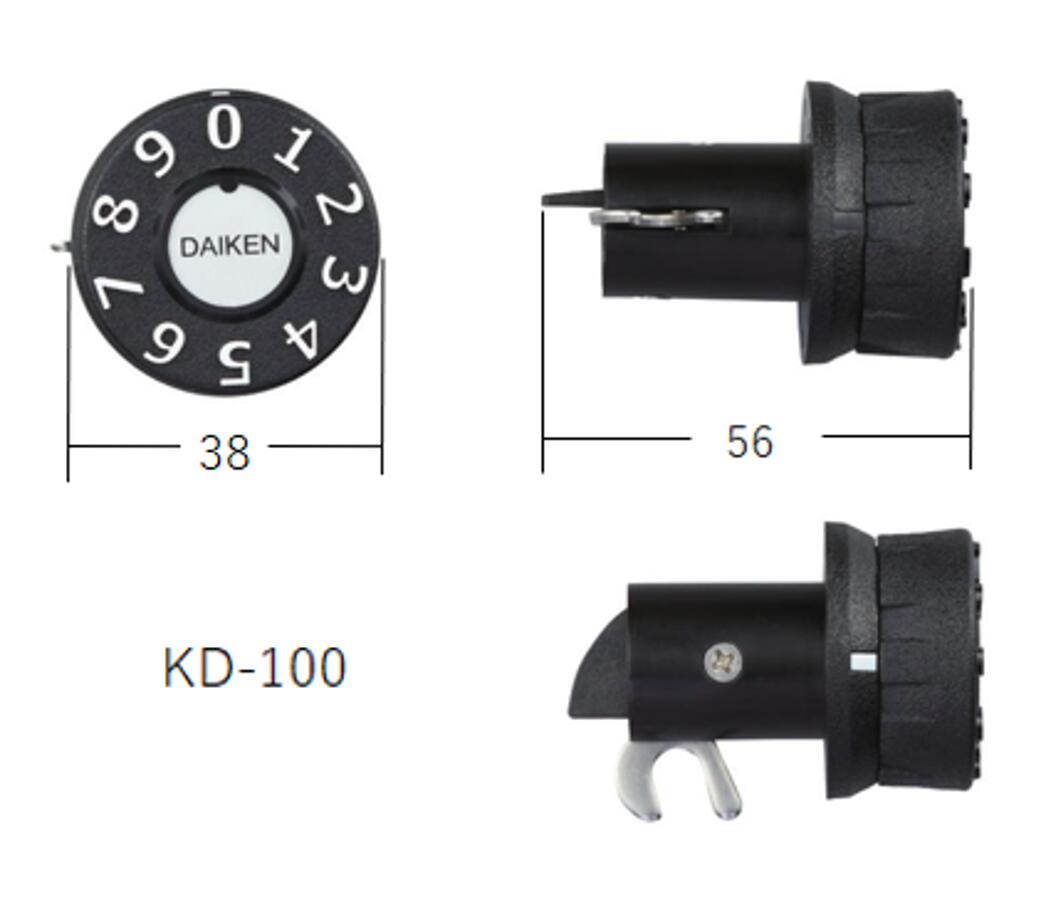 ポストダイヤル錠　KD-100　ダイケン　左