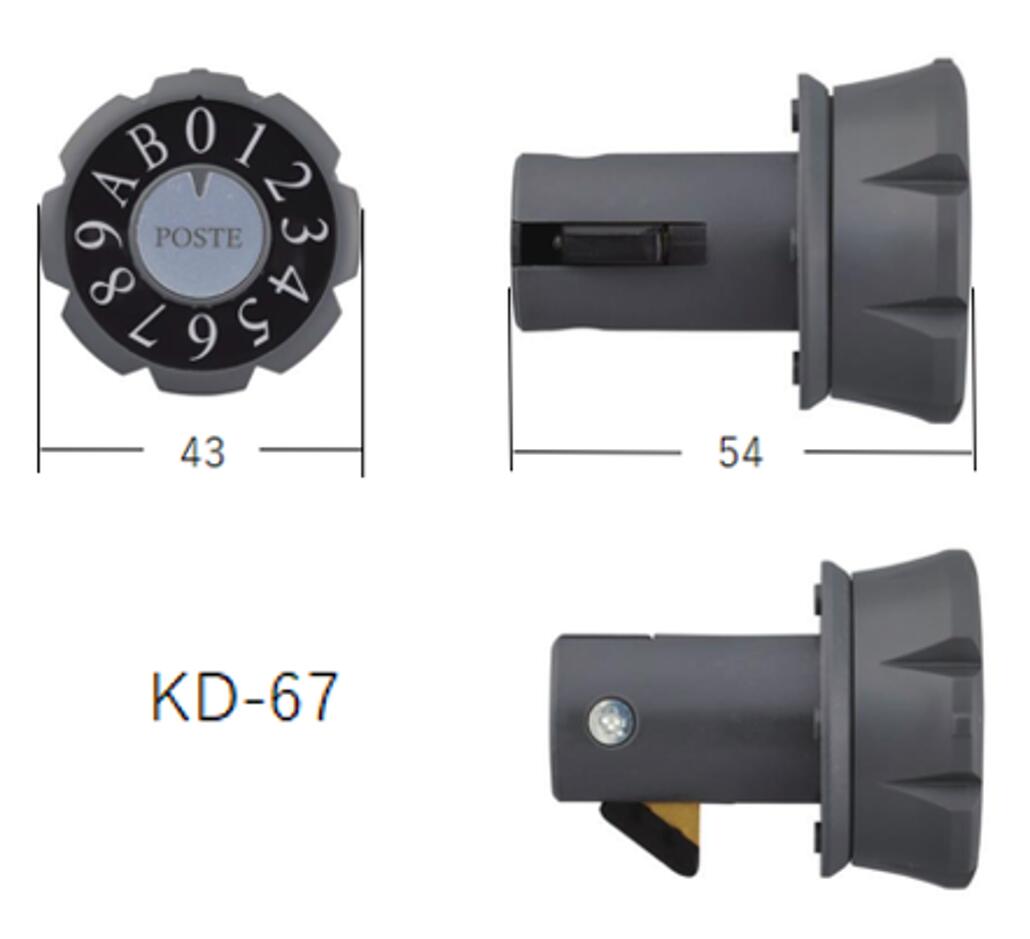 Rakuten - ポストダイヤル錠　KD-67　リンタツ　左